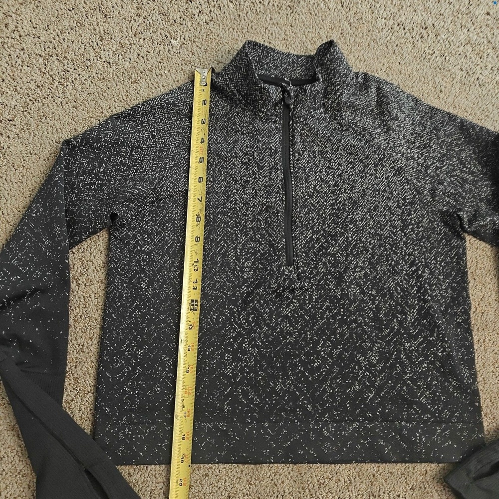 Women's Lululemon Rest Less Cropped 1/2 Zip | Black-Gray | Sz: 10 - Picture 9 of 11
